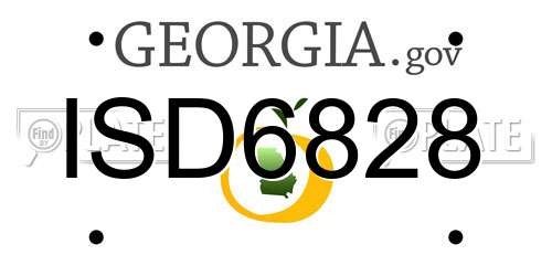 ISD6828 Georgia License Plate