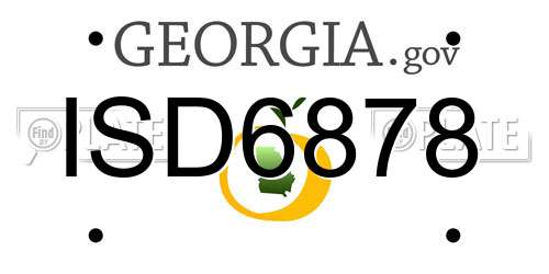 ISD6878 Georgia License Plate