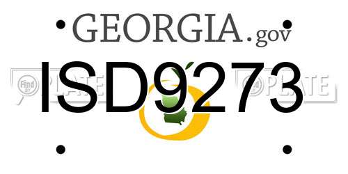 ISD9273 Georgia License Plate