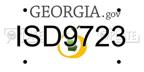 ISD9723 Georgia License Plate
