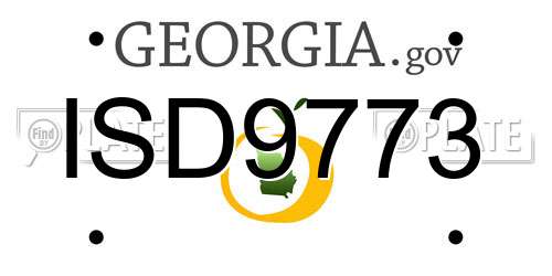ISD9773 Georgia License Plate