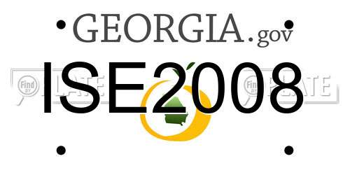 ISE2008 Georgia License Plate