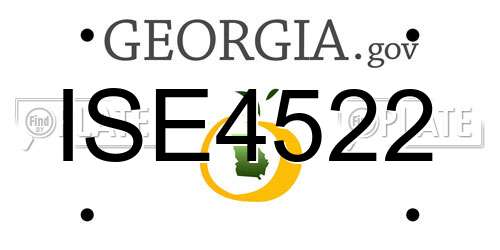 ISE4522 Georgia License Plate