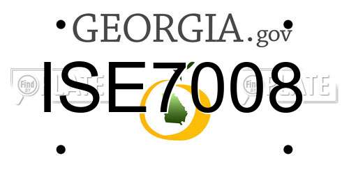 ISE7008 Georgia License Plate