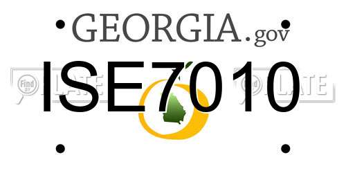 ISE7010 Georgia License Plate