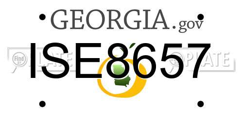 ISE8657 Georgia License Plate