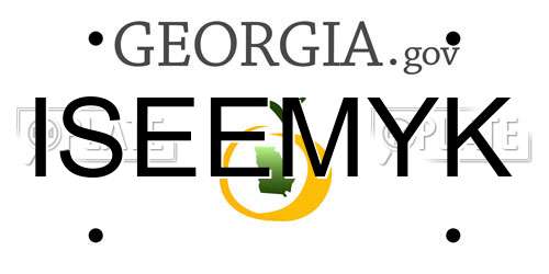 ISEEMYK Georgia License Plate