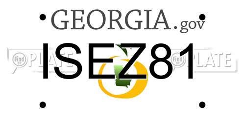 ISEZ81 Georgia License Plate