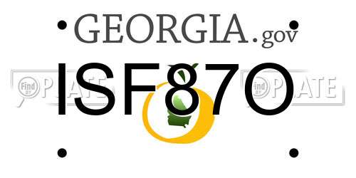 ISF87O Georgia License Plate