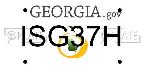 ISG37H Georgia License Plate
