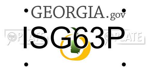 ISG63P Georgia License Plate
