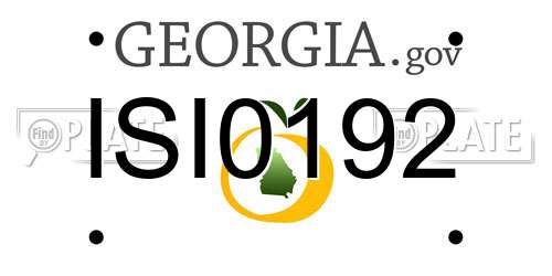 ISI0192 Georgia License Plate