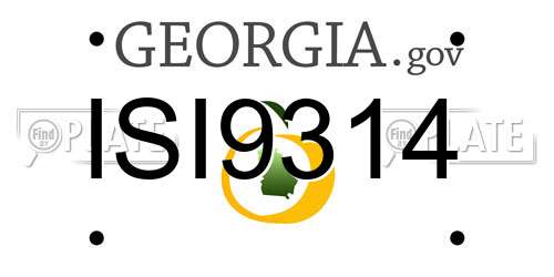 ISI9314 Georgia License Plate