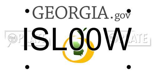 ISL00W Georgia License Plate