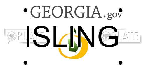 ISLING Georgia License Plate