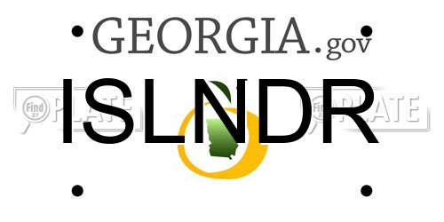 ISLNDR Georgia License Plate