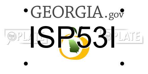 ISP53I Georgia License Plate