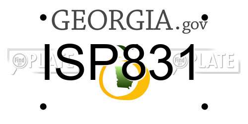 ISP831 Georgia License Plate