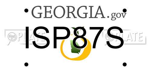 ISP87S Georgia License Plate