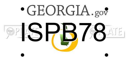 ISPB78 Georgia License Plate