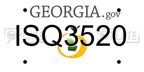 ISQ3520 Georgia License Plate