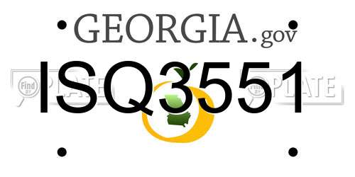 ISQ3551 Georgia License Plate