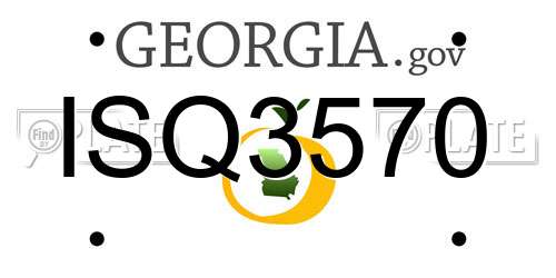 ISQ3570 Georgia License Plate