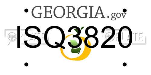 ISQ3820 Georgia License Plate