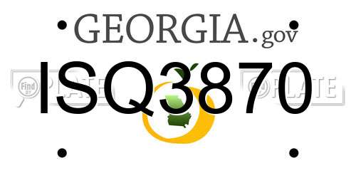 ISQ3870 Georgia License Plate