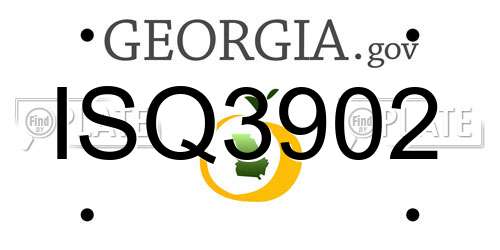 ISQ3902 Georgia License Plate