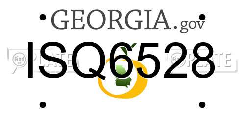 ISQ6528 Georgia License Plate