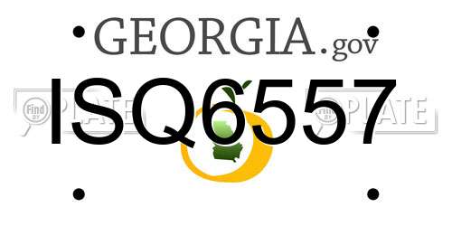 ISQ6557 Georgia License Plate