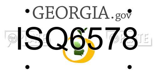 ISQ6578 Georgia License Plate