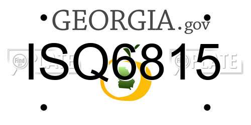 ISQ6815 Georgia License Plate