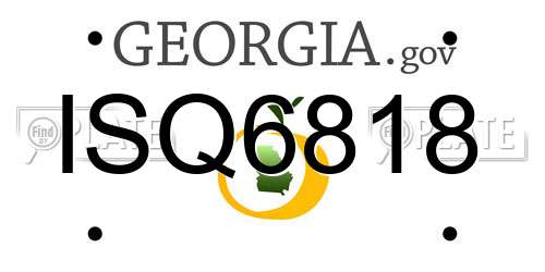 ISQ6818 Georgia License Plate
