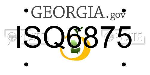 ISQ6875 Georgia License Plate