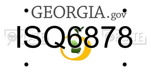 ISQ6878 Georgia License Plate