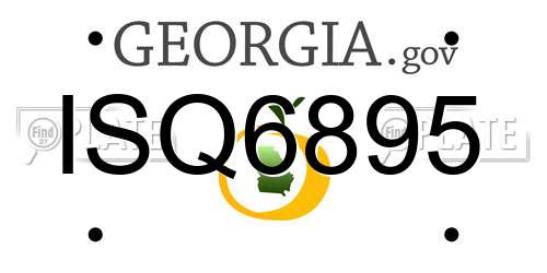 ISQ6895 Georgia License Plate