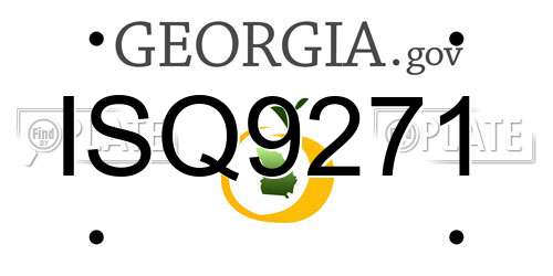 ISQ9271 Georgia License Plate