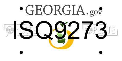 ISQ9273 Georgia License Plate