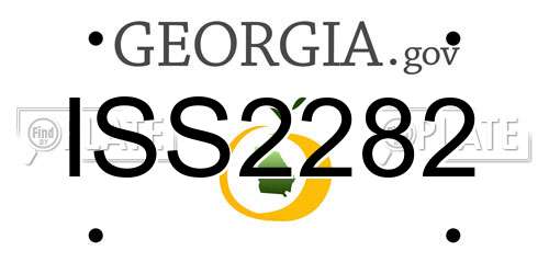 ISS2282 Georgia License Plate