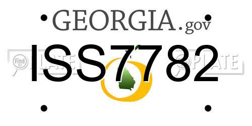 ISS7782 Georgia License Plate