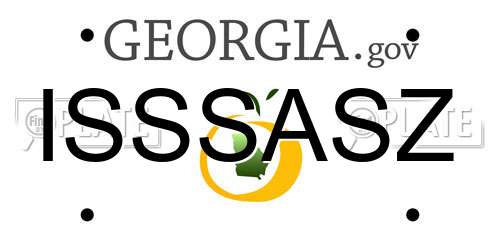 ISSSASZ Georgia License Plate