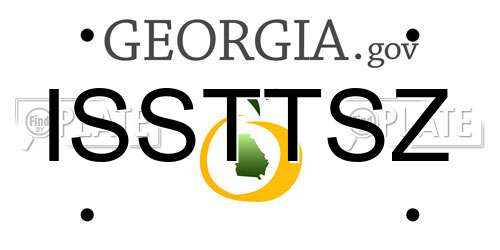 ISSTTSZ Georgia License Plate