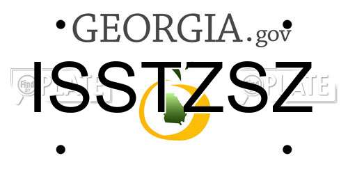 ISSTZSZ Georgia License Plate