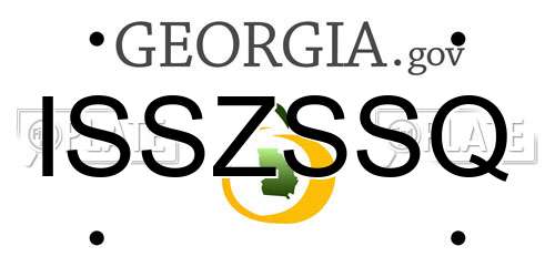 ISSZSSQ Georgia License Plate
