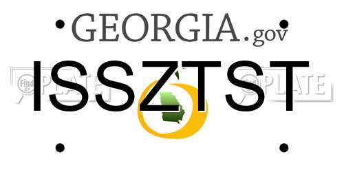 ISSZTST Georgia License Plate