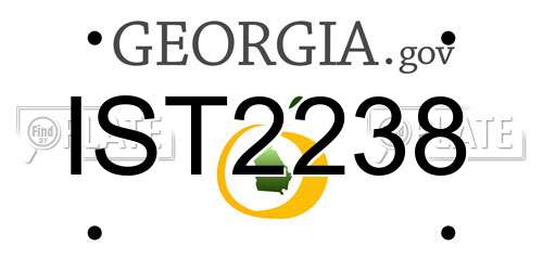 IST2238 Georgia License Plate