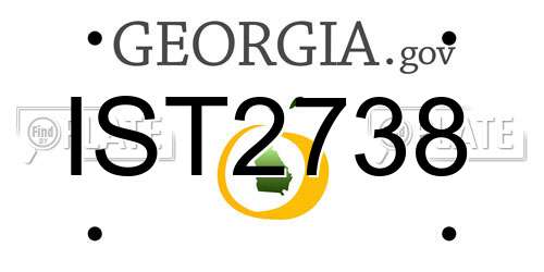 IST2738 Georgia License Plate