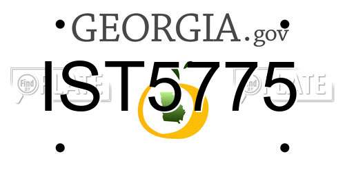 IST5775 Georgia License Plate